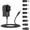 Amzpas Adattatore CA 5V 2A Caricatore di Alimentazione AC220V 230V a DC5V 2000mA 1500mA 1000mA 500mA Driver Con Alimentazione 8 Punte per Spina CC Convertitore Adattatore CA CC (Nero)
