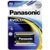 Panasonic batteries Batteria alcalina Panasonic EVOLTA 9 volt, LR61, 1 confezione, 9V, batteria premium con energia extra di lunga durata, batteria alcalina, Blu