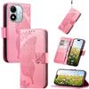 JIUNINE Cover a Libro in Pelle per XIAOMI Redmi Note 17 Pro 5G, Rosa | Custodia Portafoglio Antiurto in Pelle Sintetica, Motivo Farfalle 3D, Portacarte, Supporto Regolabile, Chiusura Magnetica