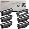 Genérico TN1150 DR1150 Pack 5 Toner e 1 Tamburo (Drum) Compatibile con Brother TN-1150 DR-1150