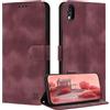 ZONNAVI Cover per iPhone XR, [Blocco RFID] Custodia a Libro in Pelle con Porta Carte, Flip Case Portafoglio Antiurto Cover per iPhone XR (Rosso vino)