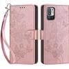 SIENIANLINE Cover per Xiaomi Redmi Note 10 5G custodia portafoglio Oro Rosa | 3 scomparti carte, 1 tasca banconote, Chiusura magnetica, Supporto, Pelle PU flip cover per Xiaomi Poco M3 Pro