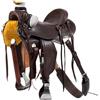 Pool's Equitazione Sella Wade Desert Stallion con sottopancia posteriore e paracoltello Marrone scuro