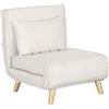 HOMCOM Poltrona Letto Singolo 2 in 1, Schienale Regolabile 6 Livelli, Beige