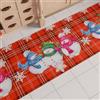 PETTI Artigiani Italiani - Tappeto Natalizio Cucina Antiscivolo Lavabile in Lavatrice, Passatoia Natalizia, Decorazione Natale Cucina 52x140 cm Pupazzo, Made in italy