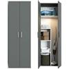 BDW Armadio Multiuso, Armadio Utility con 2 ante, 60 x 33 x 176 cm, 4 ripiani, per ripostiglio e garage (grafite)
