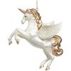 Goodwill Glass Flying Unicorn Christmas Ornament 14 Centimetro Color Cream