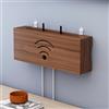 JS Space Scatola di immagazzinaggio in legno per router WiFi a parete, mensola porta modem con organizzatore per nascondere e gestire cavi di router, modem e ciabatte Walnut 40cm/15.75in
