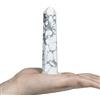 Crocon Grande bacchetta di cristallo, punte di cristallo Howlite, bacchetta a torre esagonale, 8 prismi di pietre preziose sfaccettate a punta naturale per pietre dei chakra, terapia, regalo per la casa