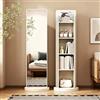 Generic Libreria Girevole a 360° con Specchio, Specchi a Figura Intera con Scaffale di Stoccaggio a 5 Livelli, Ripiani Aperto, Mobili Moderno per Soggiorno, Camera da Letto, Studio