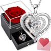 SWEETIME Rosa Rossa Stabilizzata,Scatola Rosa Eterna,Vera Rosa Fiore Conservato Confezione Regalo,Regali Romantici per San Valentino Festa Della Mamma Fidanzamento Donne Fidanzate Moglie nonna Anniversario