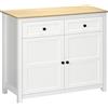 HOMCOM 39 Sideboard Buffet Armadio, Moderno Armadio da Cucina, Bianco