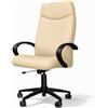GALIZIA prjme GALIZIA PRIME - Poltrona Ufficio Ergonomica Schienale Alto Made in Italy Certificata, Sedia Ufficio con Meccanismo Oscillante Max 120Kg, con Struttura in Multistrato di Faggio (Ecopelle - Beige)