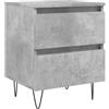 vidaXL Comodino Grigio Cemento 40x35x50 cm in Legno Multistrato