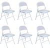 Marvin Set 6 Sedie Pieghevoli Kant in Metallo Imbottite Salvaspazio, Compatte e Resistenti, Richiudibili per Eventi, Ufficio, Cucina, Sala Riunioni (Bianco)