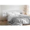 DHOME Testiera con Mensole in Legno Riciclato DM Appesa a Parete Stile Pallet Orizzontale Letto Vintage Nordico Supporti inclusi (Bianco Solido, 270cm)