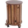 Dettchan Set di 4 sgabelli impilabili multifunzionali, rotondi, impilabili, in legno, con 4 ruote, per casa, ufficio, soggiorno, camera da letto, sala da pranzo, 36 x 54 cm