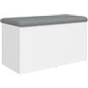vidaXL Panca contenitore bianca 82x42x45 cm in legno ingegnerizzato