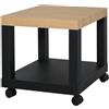 HOMCOM Tavolino da caffè rotelle 40x40x40cm nero | Moderno, ripiano aperto, soggiorno, camera da letto, ufficio