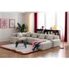 MILYsofa Divano modulare 5 posti con penisola, tessuto velluto a coste, fodere dei cuscini removibili (Beige chiaro, 5 posti con penisola)
