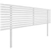 DHOME Testiera in Legno Riciclato DM con Gambe Stile Giapponese Letto Pallet Supporti inclusi (Legno Bianco, 145cm)