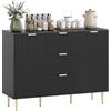 HOMCOM Credenza Cucina Buffet Moderna 3 Cassetti 2 Ante 120x40x90 cm Nero