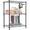 M MZG Scaffale in metallo a 3 livelli, fino a 204,3 kg, scaffale compatto per cucina, dispensa, bagno, ufficio e ripostiglio, grigio ferro scuro, 30 x 45 x 67 cm (P x L x A)