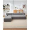London Boutique Divano Angolare Modulare 273 Cm Velluto A Coste