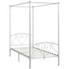 vidaXL Giroletto Baldacchino senza Materasso Bianco Metallo 90x200 cm