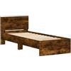 vidaXL Giroletto con Testiera Rovere Fumo 90x190 cm Legno Multistrato