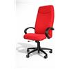 GALIZIA prjme GALIZIA PRIME - Poltrona Ufficio Ergonomica Schienale Alto Made in Italy Certificata, Sedia Ufficio con Meccanismo Oscillante Max 120Kg, con Struttura in Multistrato di Faggio (Tessuto - Rosso)