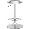 COSTWAY Sgabello da Bar Girevole, Sgabello da Pranzo con Altezza Regolabile, con Poggiapiedi e Base Antiscivolo, Sgabello Rotondo Alto in Acciaio Inox, Portata 150 kg, 39 x 35 x 60-82,5 cm
