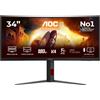 AOC G4 CU34G4 Monitor PC 86,4 cm (34") 3440 x 1440 Pixel Wide Quad HD LED Nero, Rosso [CU34G4]