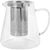 Wresetly Teiera in vetro con infusione rimovibile in acciaio per foglia di tè, bollitore per tè e infusione, 950 ml