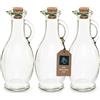 Hesørd 3 bottiglie vuote in vetro da riempire con tappo in sughero da 250 ml, per olio, aceto, vino, liquori per pasti, crema e latte per caffè