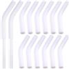 HINZIC 12 punte riutilizzabili in silicone per cannucce, larghe 1,5 cm (diametro esterno 8 mm), in gomma per uso alimentare, colore bianco