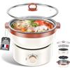 Mihoho Casseruola elettrica 2,5 L, pentola shabu-shabu con vasca rimovibile, riscaldamento rapido, ideale per zuppe e pasta, perfetta per cene e ricevimenti familiari (beige L)