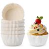 WENRENMK 100 Pezzi Pirottini Carta per Muffin Cupcake, 5 cm di Diametro x 7 cm di Larghezza x 3,2 cm di Altezza - Pirottini per Muffin per Feste di Compleanno, Matrimoni, Feste (Bianco)
