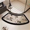 Morbuy Tappetino Doccia Curvo in Diatomite, Tappeto Bagno Super Assorbente ad Asciugatura Rapida Antiscivolo Lavabile per Box Doccia Angolare (Uccello,45x90cm)