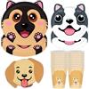 Shamoparty Grazioso set di stoviglie per la festa di compleanno del cane, set di stoviglie per la festa di compleanno dei bambini, 60 pezzi inclusi piatti di carta per cani, bicchieri di carta per cani e