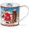 Dunoon Tazza natalizia 2025 con Babbo Natale e cassetta delle lettere, in porcellana fine, 0,35 litri, motivo: Orcadi di Natale