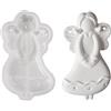 Generic Stampi in resina epossidica, riutilizzabili e antiaderenti, per decorazioni natalizie, stampi in silicone a forma di angelo, per gesso, cera, ornamenti natalizi, decorazioni per la casa, bomboniere