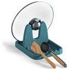 Melldrry Coperchio e Poggia Cucchiaio, Supporto per Cucchiaio da Cucina, Porta Coperchi Pentole, Salva Spazio Per Cucina,Per Riporre Taglieri, Coperchi di Pentole (Verde)