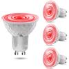 Lamptobe Lampadine LED GU10 Rosso,5W Luce Spot Colorata 120 Gradi, Sostituzione Alogena MR16 50W, AC 220-240V, per Illuminazione del Paesaggio, 4-Pack