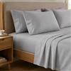 PETTI Artigiani Italiani - Set Lenzuola una Piazza e Mezza Percalle Cotone Grigio, Completo Letto 3 Pezzi, 100% Made in Italy