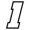 4R Quattroerre.it 13361 Numero Racing 1 Moto GP, Bianco, 10 x 7 cm
