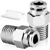 ERGAOBOY 2 pezzi 10 mm diametro esterno tubo x 3/8 filettatura BSP maschio filettatura diritta in acciaio inossidabile 304 raccordi a innesto rapido raccordi pneumatici a innesto rapido