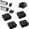 YouU 100x100mm Tappi in plastica nero per Tubo Quadrato Tappo Recinzione Copertura Messaggio Chair Glide Inserire Finitura Plug Heavy Duty Tubing Messaggio (4 pezzi)