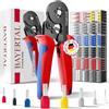 Bayertal® pinza crimpatrice con 2000 puntalini inclusi, crimpatura a quattro lati per cavi e fili 0,25-10 mm². Utensile professionale per elettricisti e fai-da-te.