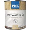 PNZ Olio di cera dura per interni, prodotto in modo sostenibile con materie prime regionali, prodotto in Germania, adatto per piano di lavoro, mobili in legno, parquet, pavimenti in legno, contenitore: 0,75 l, colore: satinato